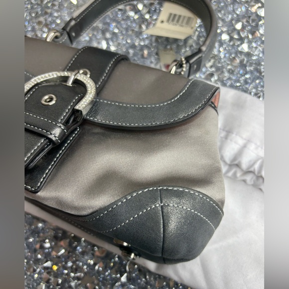 Coach 2005 Vtg Madison Mini Top Handle Swarovski Crsytal Satin Suede Handbag NWT - Picture 12 of 17